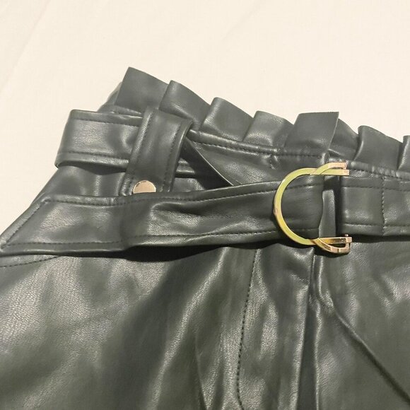 Zara Pleated Faux Leather Mini Skirt Size Small - Picture 8 of 16